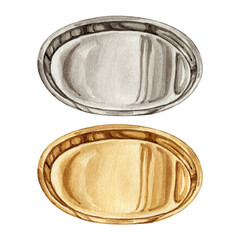 Watercolor tray clipart Illustration