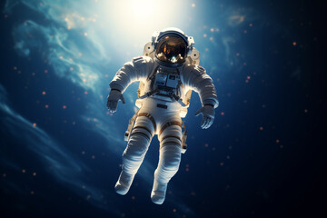 Fototapeta na wymiar astronaut flying in the space