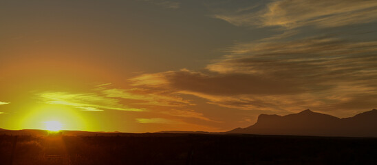 Sunset over Guadalupe Mountains National Park
