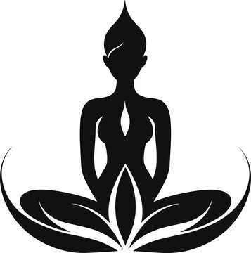 Lotus Yoga Pose Vector Graphic