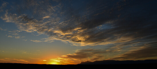Sunset over Guadalupe Mountains National Park