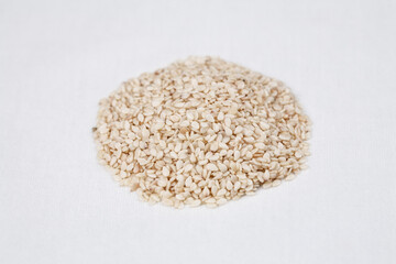 sesame seeds on a white background
