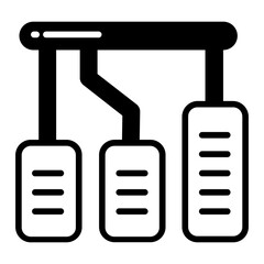 Car Pedal glyph and line vector illustration