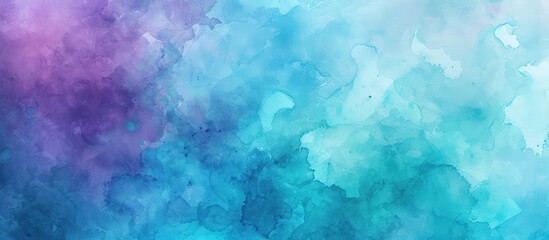 Fototapeta na wymiar Abstract colorful of Teal Aqua and Blue Purple Watercolor style Texture Background. AI generated