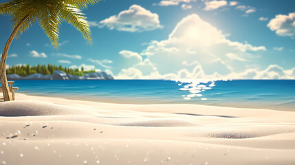 Aerial view of beautiful beach, simple, calm composition in clear blue