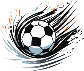 Vibrant Football in Action Vector Design