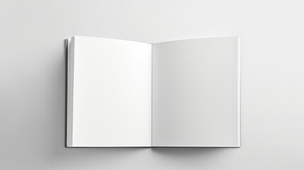 Blank book mockup isolated on white background