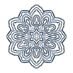 Monochrome mandala isolated on white background.  Hand-drawn illustration.