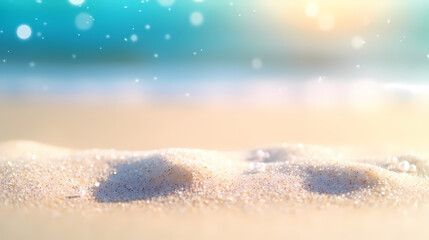 Aerial view of beautiful beach, simple, calm composition in clear blue