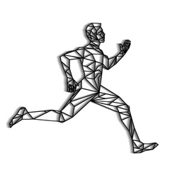 running man made of polygons vector illustration - 723314662