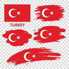 Set of vector flags of Turkey