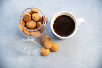cup of coffee and cookies