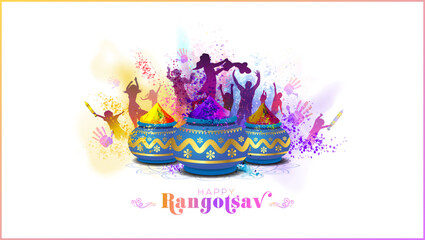 Holi. Traditional festival of India celebration background. Fun, dance, party and playing with colors.