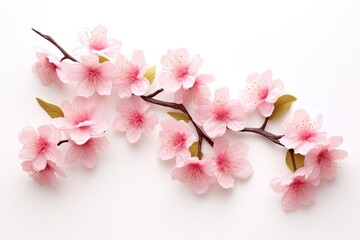 Obraz premium Cherry blossom branches on white background