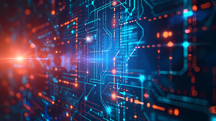 Obraz premium Digital Innovation Network. Abstract Concept Art Connectivity Background