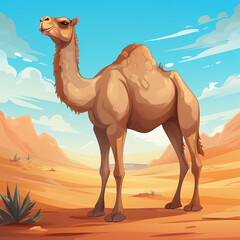 3d photo of cartoon camel made with generative ai