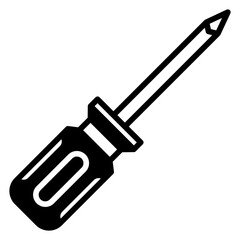 Screwdriver glyph and line vector illustration