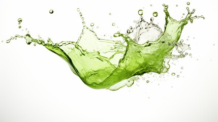Green wine splash isolated on white