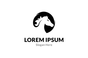 Horse icon vector logo design in flat style