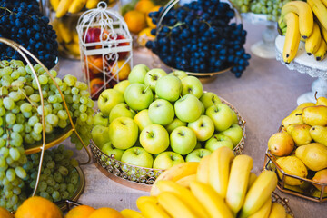 Fresh and colorful fruits on a table