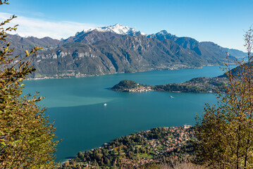 Magnificent view of Bellagio at lake Como, seen from Monte Crocione