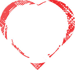 Glitch distorted heart shape . Minimal art design . Noise destroyed heart logo . Trendy defect error shapes . Glitched frame .Broken effect . Grunge texture . Distress effect .vector