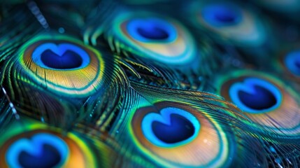 Beautiful background of peacock feathers
