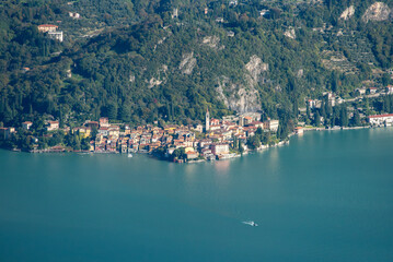 Fototapeta na wymiar Magnificent view of Tremezzo at lake Como seen from Monte Crocione