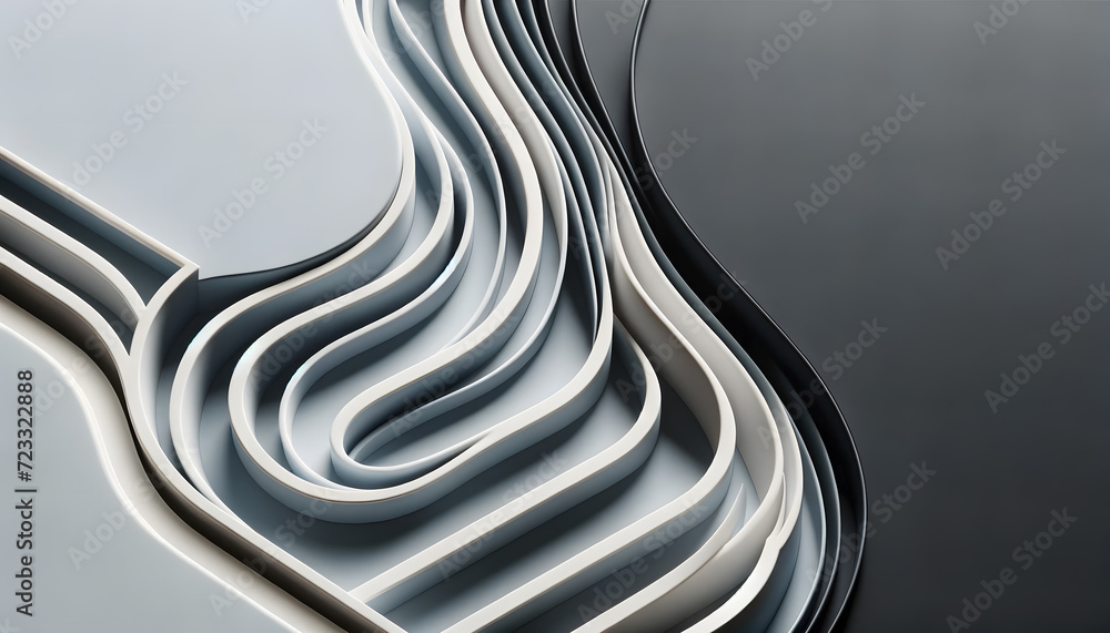Aufkleber abstract silver waves design. created with generative ai