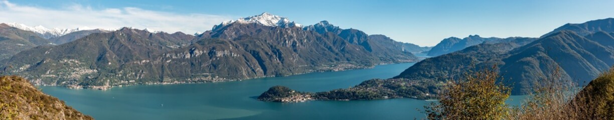 Fototapeta na wymiar Magnificent view of Bellagio at lake Como, seen from Monte Crocione