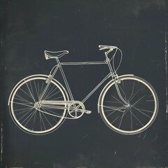  a drawing of a bicycle is shown on a chalkboard with a chalkboard effect of the bike's front wheel and seatposts and seatposts.