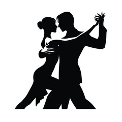 Tango Dancers Silhouette - obrazy, fototapety, plakaty