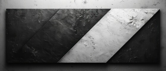  a black and white abstract painting of a rectangle on a gray background with a black and white rectangle on the right side of the image and a black and white rectangle on the left side.