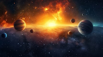 Beautiful space photography with planets of the solar system
