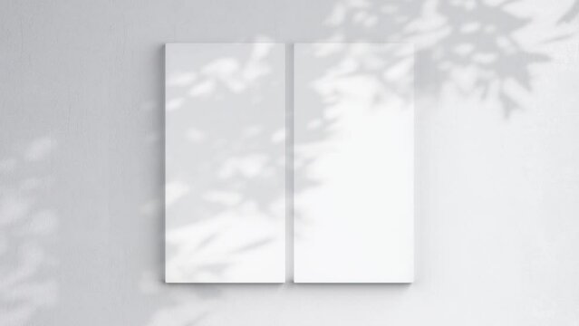 1x2 Canvas Video Mockup, Blank Canvas On White Wall, Art Mockup, Minimalist Motion Mockup