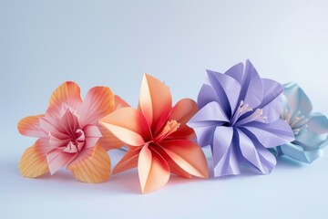 Gorgeous paper flowers on a white backdrop