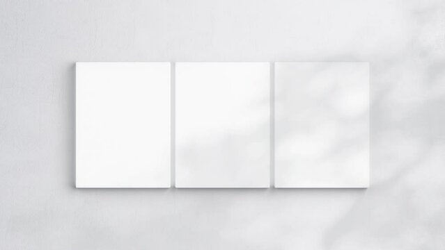 3x4 Canvas Video Mockup, Blank Canvas On White Wall, Art Mockup, Minimalist Motion Mockup
