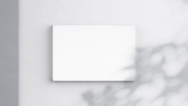 Horizontal Canvas Video Mockup 2x3, Blank Canvas On White Wall, Art Mockup, Minimalist Motion Mockup