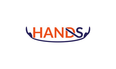 Safe hands logo design illustration vector template.