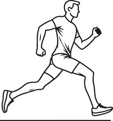 Fototapeta na wymiar silhouette of a outline running man running vector illustration 