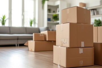 Moving and delivery service with packed containers in new home
