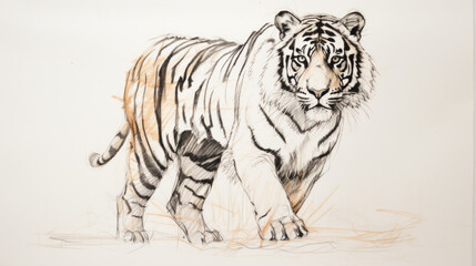 Fototapeta premium Tiger drawing