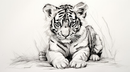 Obraz premium Tiger drawing