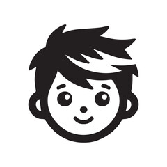 Cute Boy Face Cartoon
