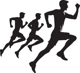 silhouettes of  a running man's vector illustration 