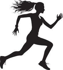 Fototapeta na wymiar silhouette of a woman running vector illustration 