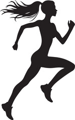 silhouette of a running  woman 