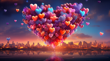 valentine's day heart shaped balloons