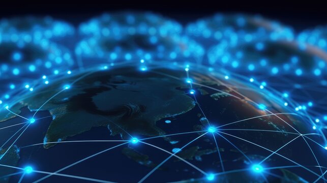 Global network connection Internet, social media, travel, global networking pattern for communication or logistical concepts..