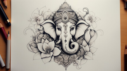 Obraz premium Ganesh drawing